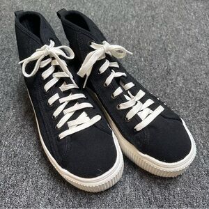Black Canvas High-Top Sneakers